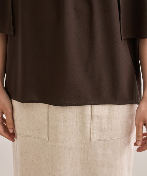 ROPE'（ロペ）の「【洗える】ケープスリーブ リンキングブラウス（シャツ/ブラウス・レディース・ダークブラウン/ブラック/ライトグレー・FREE）」の13枚目の写真