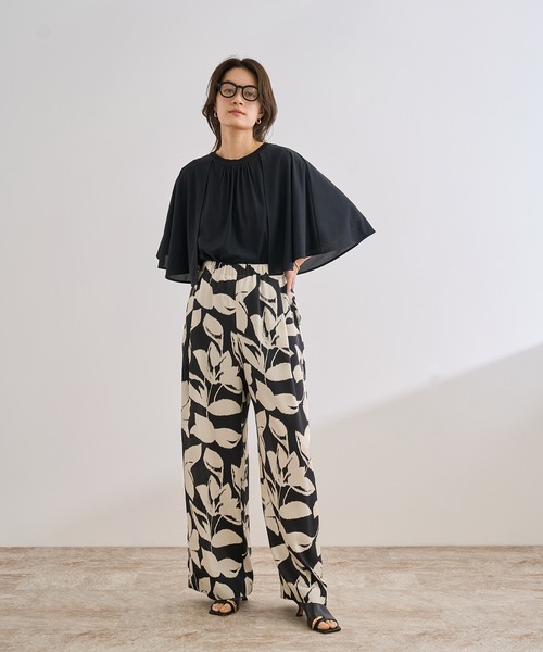 ROPE'（ロペ）の「【洗える】ケープスリーブ リンキングブラウス（シャツ/ブラウス・レディース・ダークブラウン/ブラック/ライトグレー・FREE）」の18枚目の写真