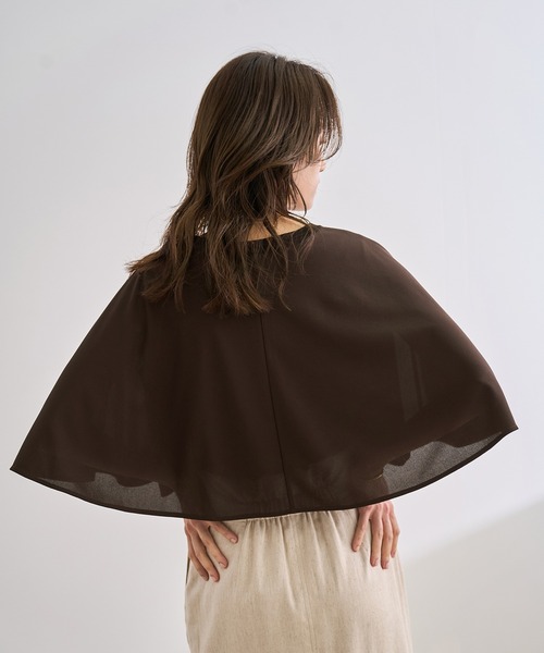 ROPE'（ロペ）の「【洗える】ケープスリーブ リンキングブラウス（シャツ/ブラウス・レディース・ダークブラウン/ブラック/ライトグレー・FREE）」の22枚目の写真