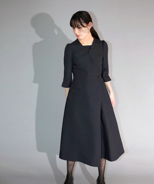 礼服 ダブルクロスAラインフォーマルドレス【喪服・礼服】【入卒式・結婚式