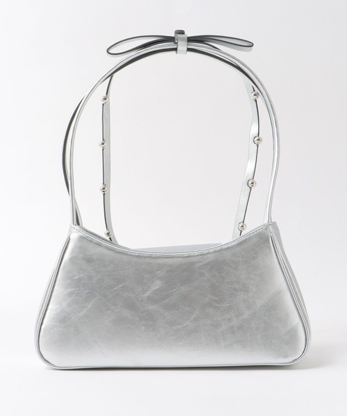 Three Four Time（ｽﾘｰﾌｫｰﾀｲﾑ）の「【Casselini】肩リボンエナメルバッグ（ショルダーバッグ・レディース・ブラック/シルバー/レッド・FREE）」の19枚目の写真