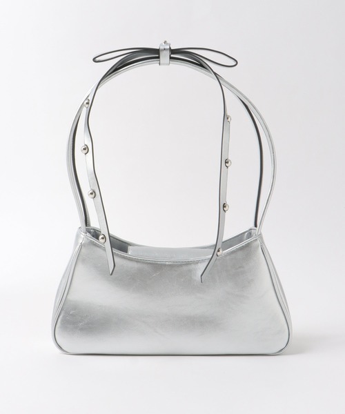 Three Four Time（ｽﾘｰﾌｫｰﾀｲﾑ）の「【Casselini】肩リボンエナメルバッグ（ショルダーバッグ・レディース・ブラック/シルバー/レッド・FREE）」の18枚目の写真