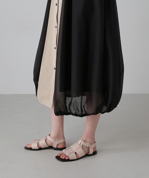 ADORE タフタフレンチスリーブワンピース　黒　コットン　日本製　38 ADORE タフタフレンチスリーブワンピース 黒 コットン 日本製 38