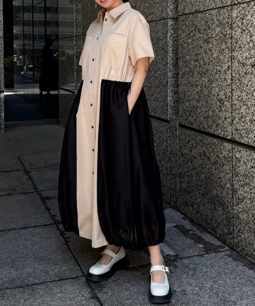 ADORE タフタフレンチスリーブワンピース　黒　コットン　日本製　38 ADORE タフタフレンチスリーブワンピース 黒 コットン 日本製 38 ADORE