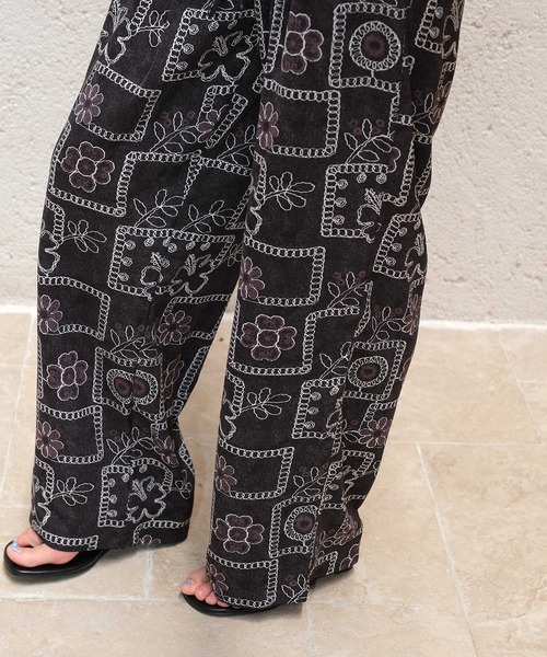 OSYAREVO（オシャレボ）の「カバーアップ リゾート ワイドパンツ 体型カバー レディース（ラッシュガード・レディース・ネイビー/ブラック/ブラック系その他・MEDIUM）」の11枚目の写真