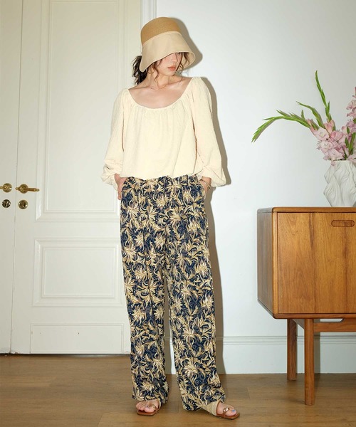 OSYAREVO（オシャレボ）の「カバーアップ リゾート ワイドパンツ 体型カバー レディース（ラッシュガード・レディース・ネイビー/ブラック/ブラック系その他・MEDIUM）」の13枚目の写真