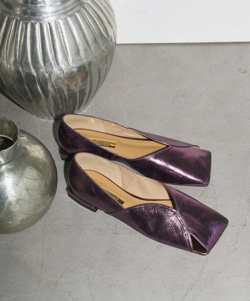 セール】GRISEレザースクエアARTYフラット（その他シューズ）｜GRISE