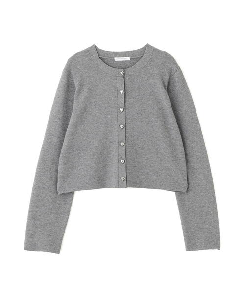 NATURAL BEAUTY BASIC（ナチュラルビューティーベーシック）の「◇ハートボタンニットジャケット（カーディガン/ボレロ・レディース・ネイビー/グレー/ピンク/ダークブラウン・FREE）」の5枚目の写真