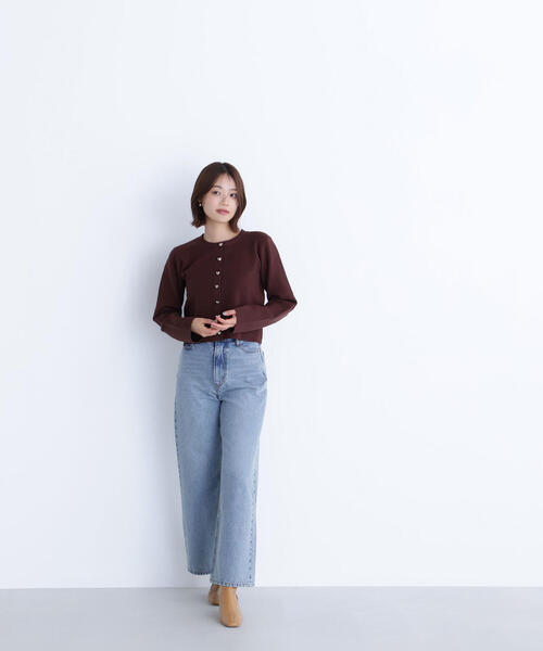 NATURAL BEAUTY BASIC（ナチュラルビューティーベーシック）の「◇ハートボタンニットジャケット（カーディガン/ボレロ・レディース・ネイビー/グレー/ピンク/ダークブラウン・FREE）」の18枚目の写真