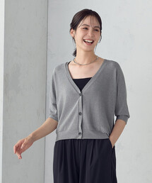 クロップド ラメ ドルマンシルエット カーディガン