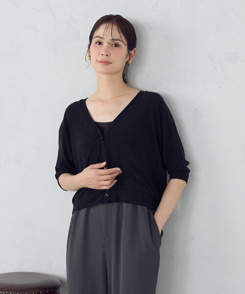 COMME CA ISM(コムサイズム)の「クロップド ラメ ドルマンシルエット カーディガン(カーディガン/ボレロ・レディース・ネイビー/グレー/ブラック・MEDIUM/LARGE)」の10枚目の写真
