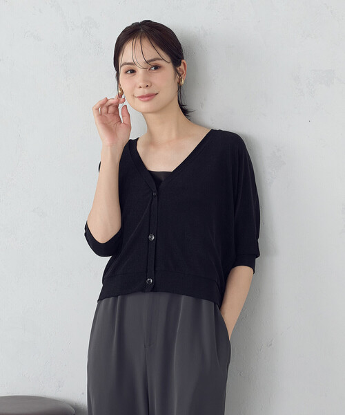 COMME CA ISM(コムサイズム)の「クロップド ラメ ドルマンシルエット カーディガン(カーディガン/ボレロ・レディース・ネイビー/グレー/ブラック・MEDIUM/LARGE)」の11枚目の写真