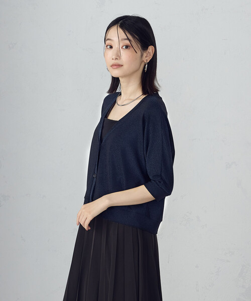 COMME CA ISM(コムサイズム)の「クロップド ラメ ドルマンシルエット カーディガン(カーディガン/ボレロ・レディース・ネイビー/グレー/ブラック・MEDIUM/LARGE)」の14枚目の写真