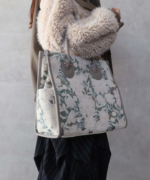 Cepica（セピカ）の「ジャガードスクエアトート（トートバッグ・レディース・ブラック/ホワイト・FREE）」の3枚目の写真