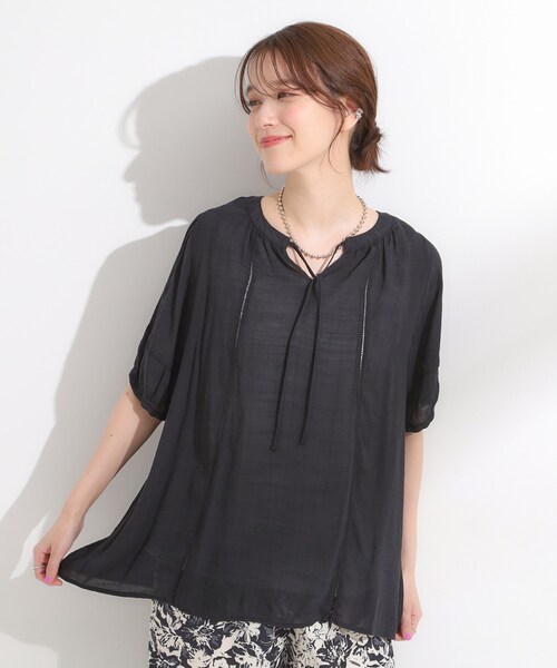 DRESKIP（ドレスキップ）の「【S-LL/2点セット】リボン使いがアクセント はしごレースブラウス＋タンクトップ（その他トップス・レディース・オレンジ/ライトベージュ/ブラック・04/03/02/01）」の22枚目の写真