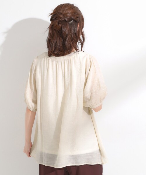 DRESKIP（ドレスキップ）の「【S-LL/2点セット】リボン使いがアクセント はしごレースブラウス＋タンクトップ（その他トップス・レディース・オレンジ/ライトベージュ/ブラック・04/03/02/01）」の17枚目の写真