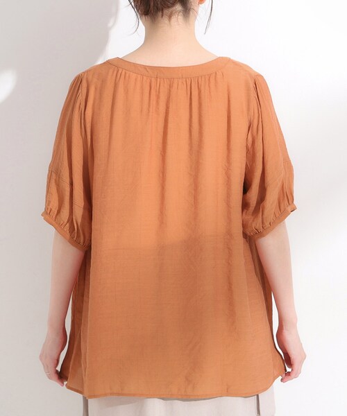 DRESKIP（ドレスキップ）の「【S-LL/2点セット】リボン使いがアクセント はしごレースブラウス＋タンクトップ（その他トップス・レディース・オレンジ/ライトベージュ/ブラック・04/03/02/01）」の8枚目の写真