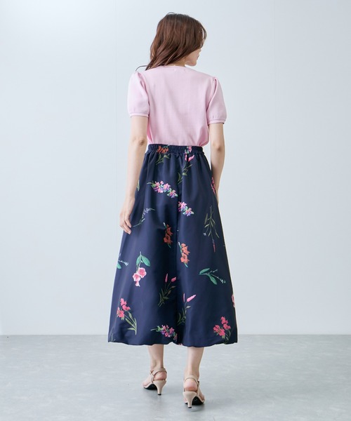 Jayro（ジャイロ）の「とばし花プリントフレアースカート（スカート・レディース・ネイビー/オフホワイト/ブラック・M）」の9枚目の写真