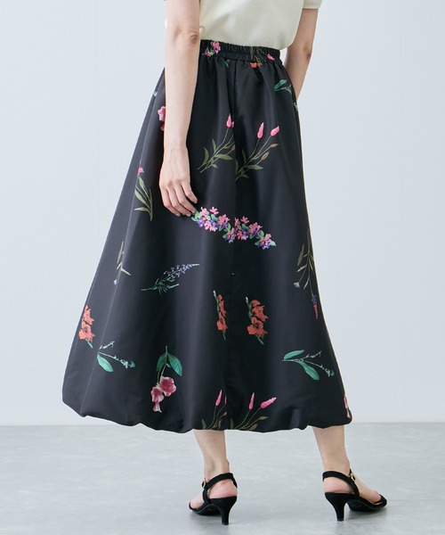 Jayro（ジャイロ）の「とばし花プリントフレアースカート（スカート・レディース・ネイビー/オフホワイト/ブラック・M）」の12枚目の写真