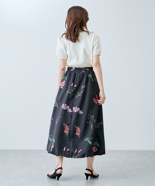 Jayro（ジャイロ）の「とばし花プリントフレアースカート（スカート・レディース・ネイビー/オフホワイト/ブラック・M）」の15枚目の写真