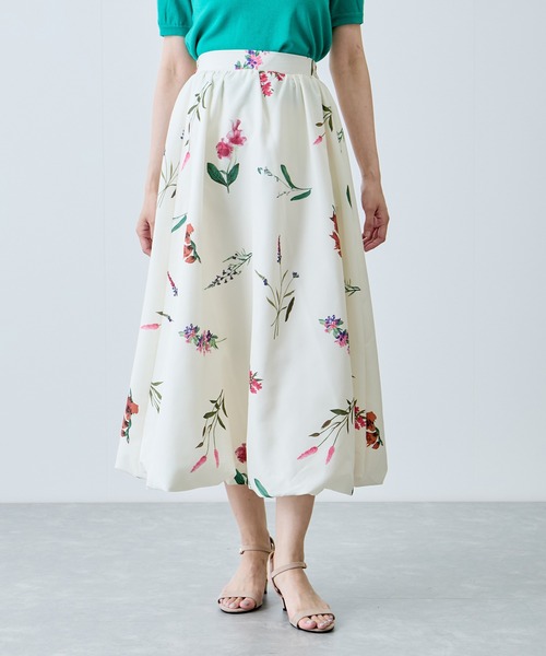 Jayro（ジャイロ）の「とばし花プリントフレアースカート（スカート・レディース・ネイビー/オフホワイト/ブラック・M）」の16枚目の写真