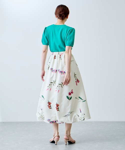 Jayro（ジャイロ）の「とばし花プリントフレアースカート（スカート・レディース・ネイビー/オフホワイト/ブラック・M）」の22枚目の写真