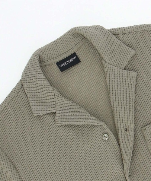 セール】EMPORIO ARMANI WAFFLE JERSEY SHIRT ワッフル 半袖シャツ EU 