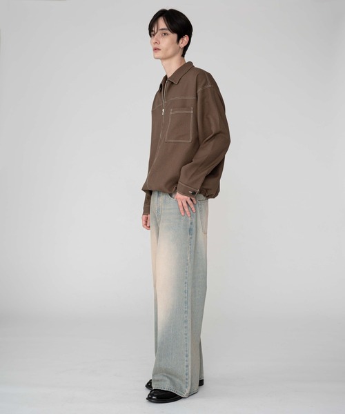 BROWNY（ブラウニー）の「BROWNY/カラーステッチシャツジャケット（シャツ/ブラウス・メンズ・ブルー系その他/ブラウン/ブラック・MEDIUM/LARGE）」の5枚目の写真