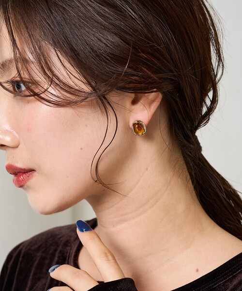 FREAK'S STORE（フリークスストア）の「限定展開　ニュアンス クリア ストーン ピアス（ピアス（両耳用）・レディース・シルバー/ゴールド・ONE SIZE）」の8枚目の写真