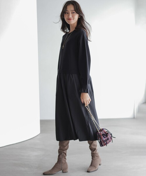 セール】バルーンドッキングワンピース（ワンピース）｜組曲