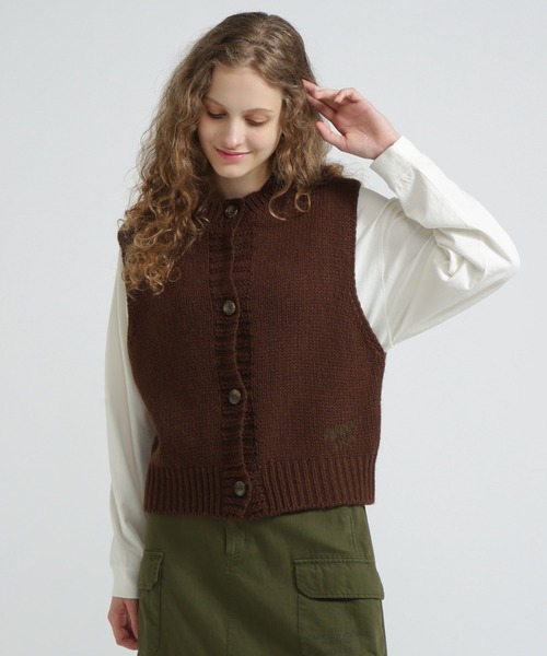 AVIREX（アヴィレックス）の「《直営店限定》PATTERN KINT VEST/パターンニットベスト（ベスト・レディース・ブラウン/アイボリー・F）」の14枚目の写真