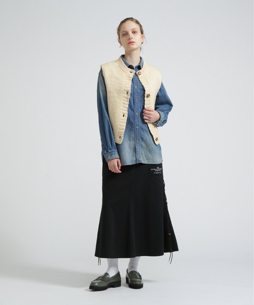 AVIREX（アヴィレックス）の「《直営店限定》PATTERN KINT VEST/パターンニットベスト（ベスト・レディース・ブラウン/アイボリー・F）」の5枚目の写真
