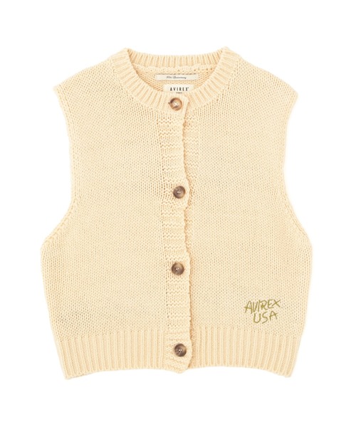 AVIREX（アヴィレックス）の「《直営店限定》PATTERN KINT VEST/パターンニットベスト（ベスト・レディース・ブラウン/アイボリー・F）」の11枚目の写真