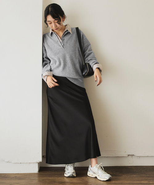 SLOBE IENA（スローブイエナ）の「echecs ヘンリープルオーバー（ニット/セーター・レディース・グレー/ピンク/アイボリー・FREE）」の5枚目の写真