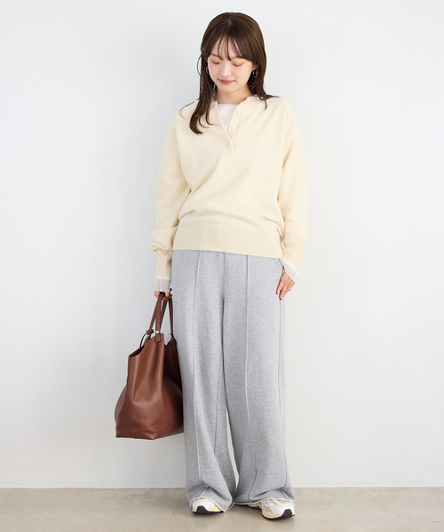 SLOBE IENA（スローブイエナ）の「echecs ヘンリープルオーバー（ニット/セーター・レディース・グレー/ピンク/アイボリー・FREE）」の14枚目の写真