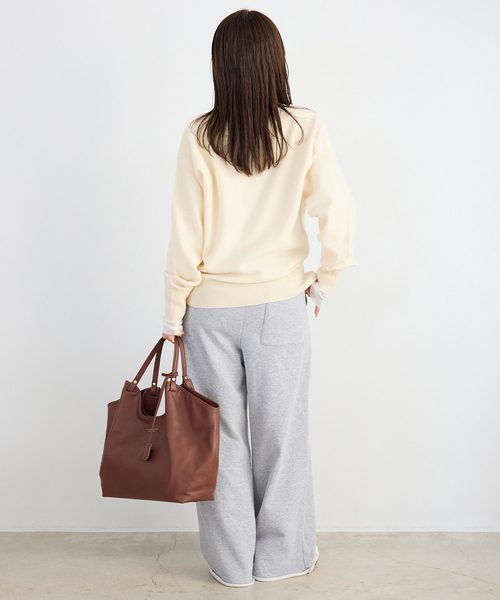 SLOBE IENA（スローブイエナ）の「echecs ヘンリープルオーバー（ニット/セーター・レディース・グレー/ピンク/アイボリー・FREE）」の17枚目の写真