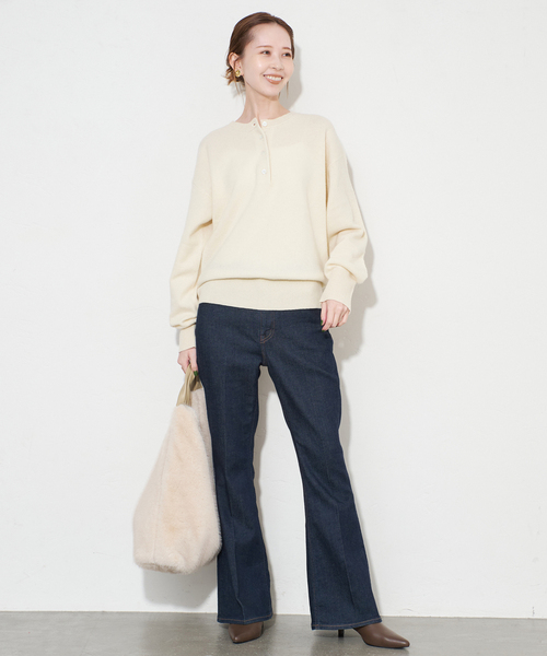 SLOBE IENA（スローブイエナ）の「echecs ヘンリープルオーバー（ニット/セーター・レディース・グレー/ピンク/アイボリー・FREE）」の22枚目の写真