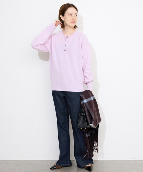 スローブイエナ　ニット　ヘンリープルオーバー echecs ヘンリープルオーバー（ニット/セーター）｜SLOBE IENA