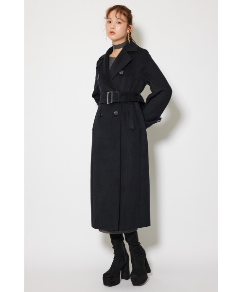 rienda（リエンダ）の「ダブルカラーシェイプドチェスターコート 秋服 冬服（チェスターコート・レディース・ブルー/ブラウン/ブラック・SMALL/MEDIUM）」の9枚目の写真