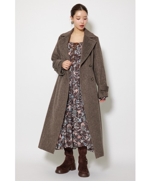 rienda（リエンダ）の「ダブルカラーシェイプドチェスターコート 秋服 冬服（チェスターコート・レディース・ブルー/ブラウン/ブラック・SMALL/MEDIUM）」の12枚目の写真