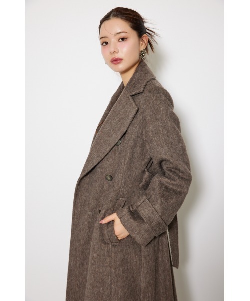 rienda（リエンダ）の「ダブルカラーシェイプドチェスターコート 秋服 冬服（チェスターコート・レディース・ブルー/ブラウン/ブラック・SMALL/MEDIUM）」の17枚目の写真