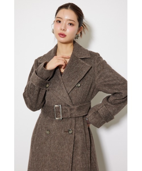 rienda（リエンダ）の「ダブルカラーシェイプドチェスターコート 秋服 冬服（チェスターコート・レディース・ブルー/ブラウン/ブラック・SMALL/MEDIUM）」の18枚目の写真