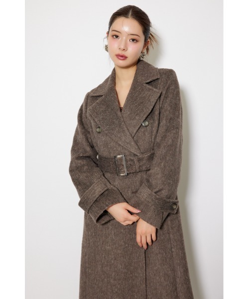 rienda（リエンダ）の「ダブルカラーシェイプドチェスターコート 秋服 冬服（チェスターコート・レディース・ブルー/ブラウン/ブラック・SMALL/MEDIUM）」の19枚目の写真