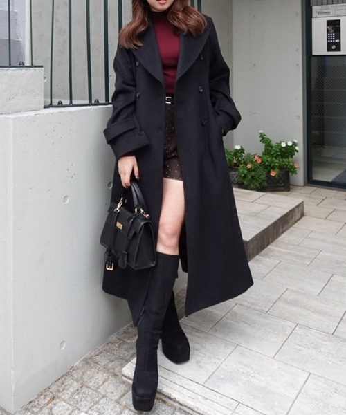 ダブルカラーシェイプドチェスターコート 秋服 冬服（チェスターコート