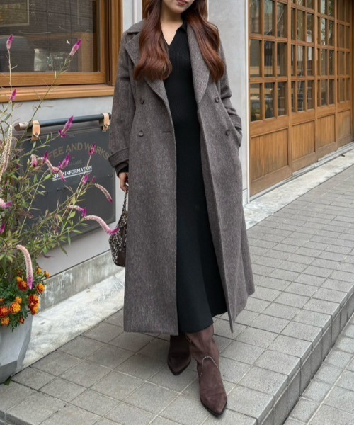セール】ダブルカラーシェイプドチェスターコート 秋服 冬服