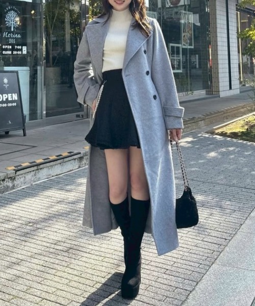 セール】ダブルカラーシェイプドチェスターコート 秋服 冬服