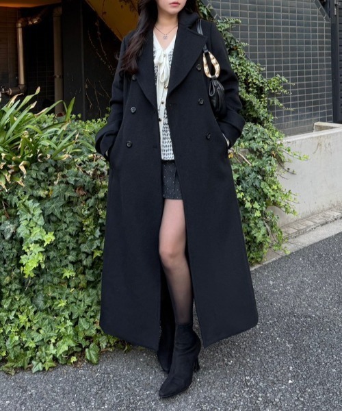 ダブルカラーシェイプドチェスターコート 秋服 冬服（チェスターコート