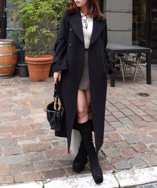 セール】ダブルカラーシェイプドチェスターコート 秋服 冬服