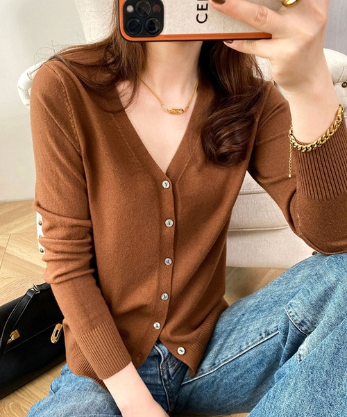 デコルテ美人Vネックカーディガン（カーディガン/ボレロ）｜by LEGNA