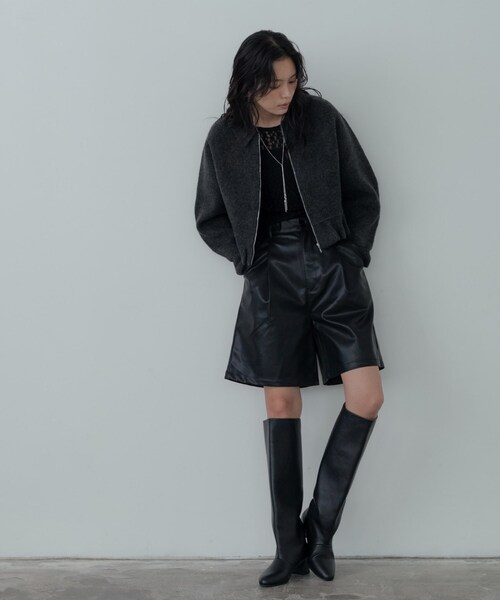 GALLEST（ギャレスト）の「フリルヘムジップカーディガン（カーディガン/ボレロ・レディース・チャコールグレー/オフホワイト・38）」の9枚目の写真